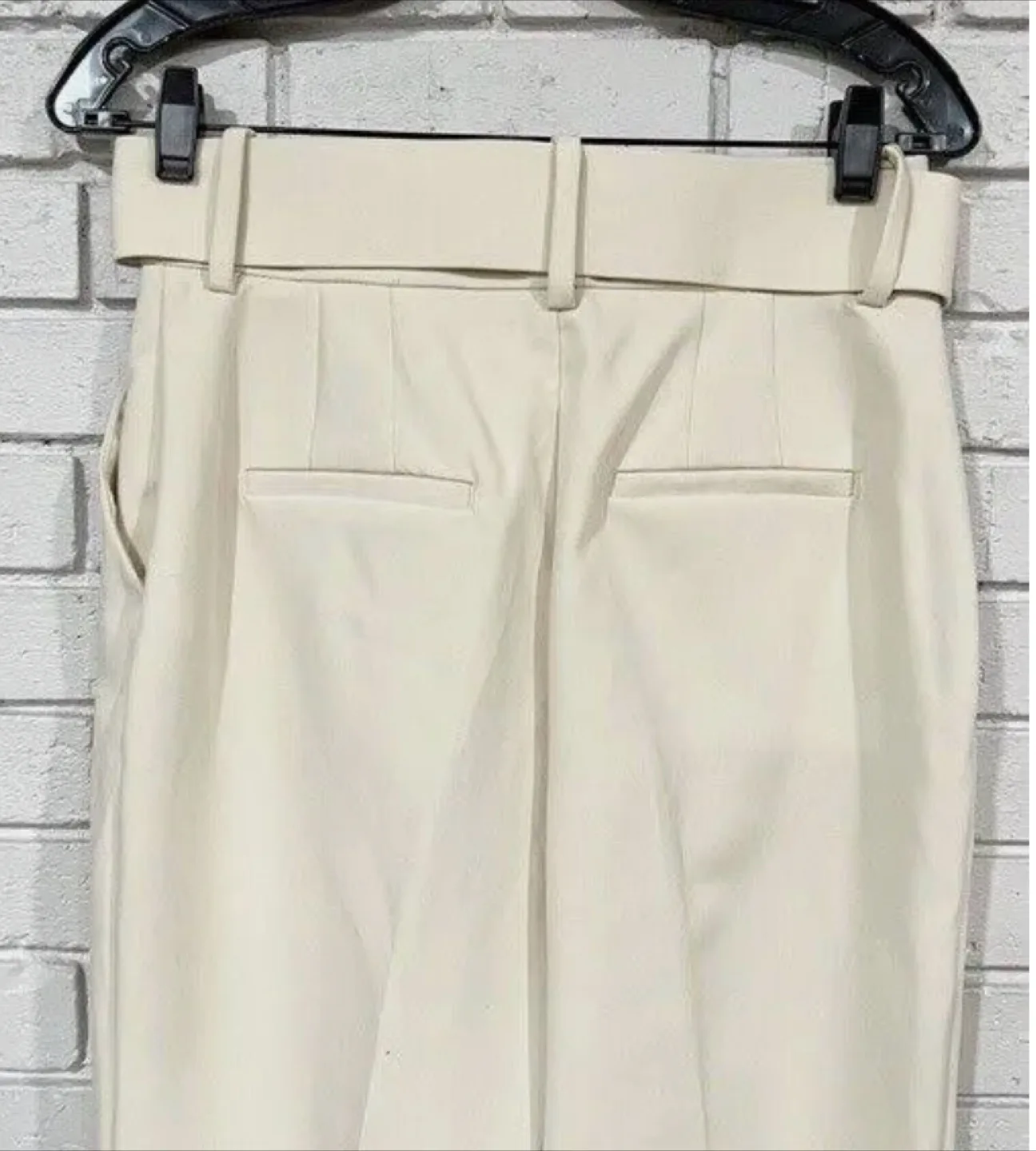 Beige Belted Dress Pants Zara Sz S thumbnail