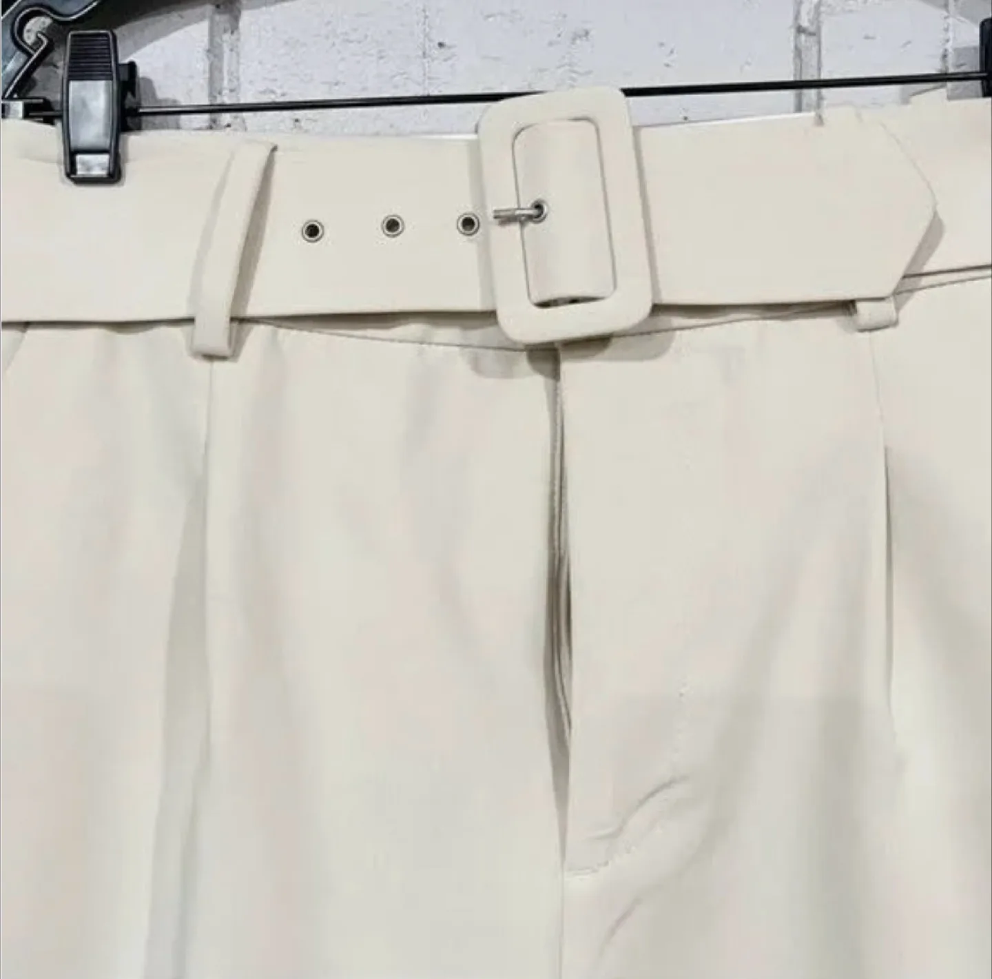 Beige Belted Dress Pants Zara Sz S image indicator(3)