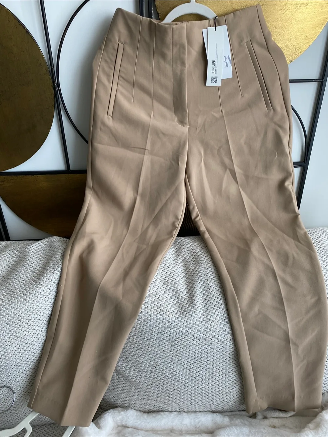 Zara Beige Trousers - Size M thumbnail
