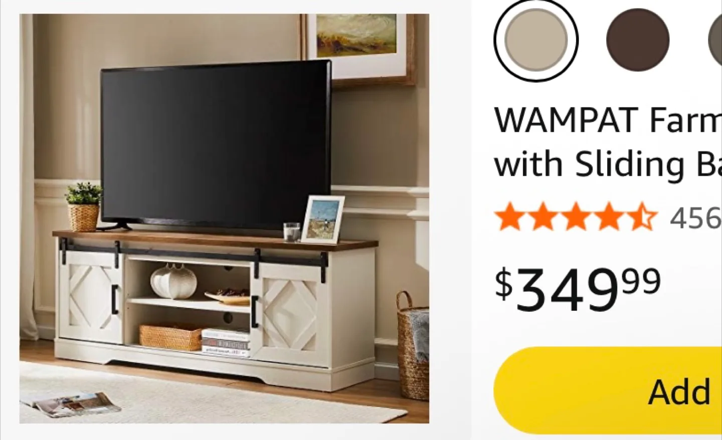 WAMPAT Farmhouse TV Stand - Sliding Barn Door image indicator(2)