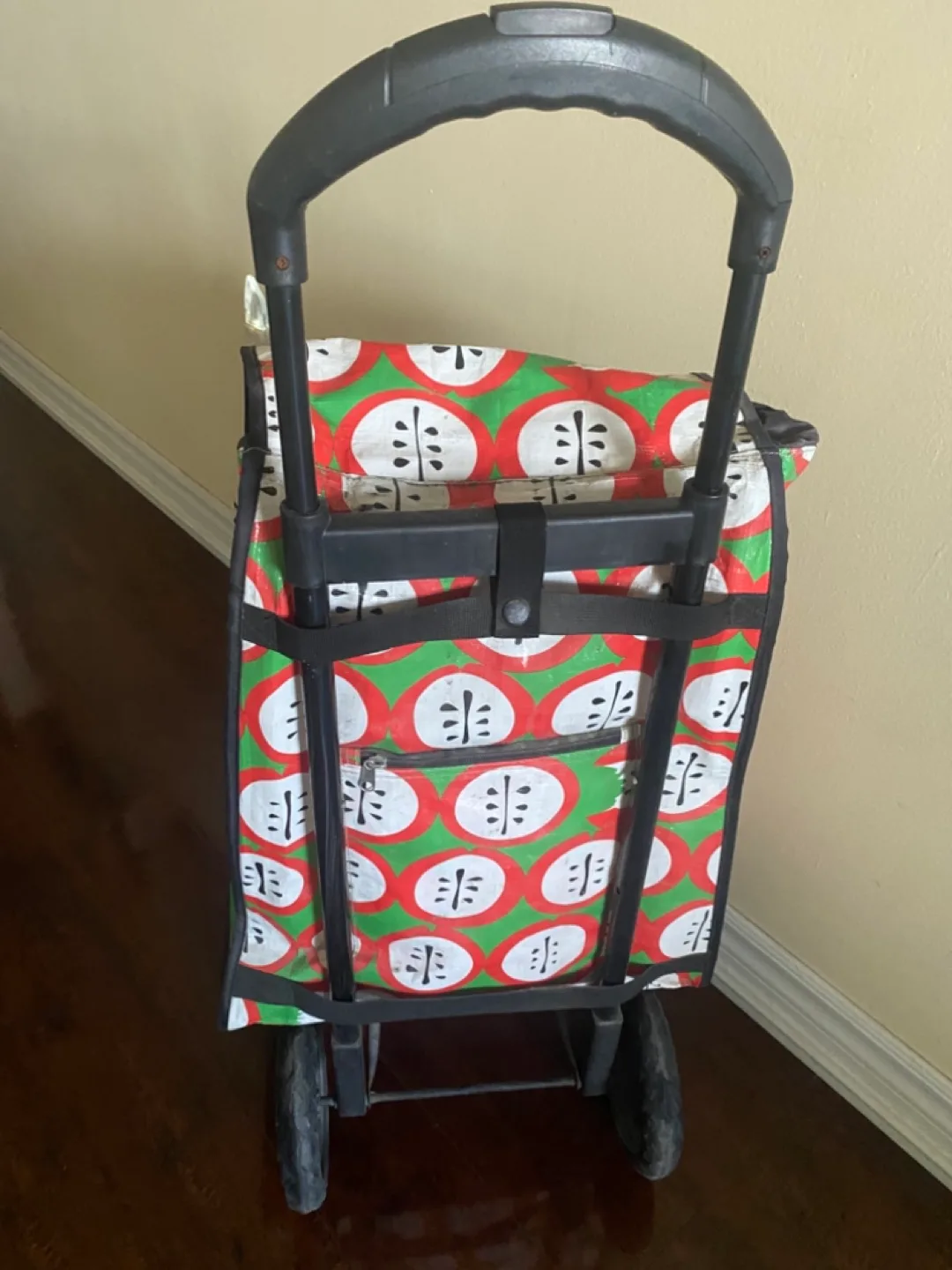 Rolling Shopping Cart - Green, Red, & White image indicator(4)