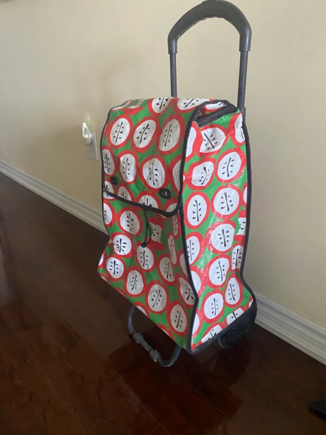 Rolling Shopping Cart - Green, Red, & White image indicator(5)