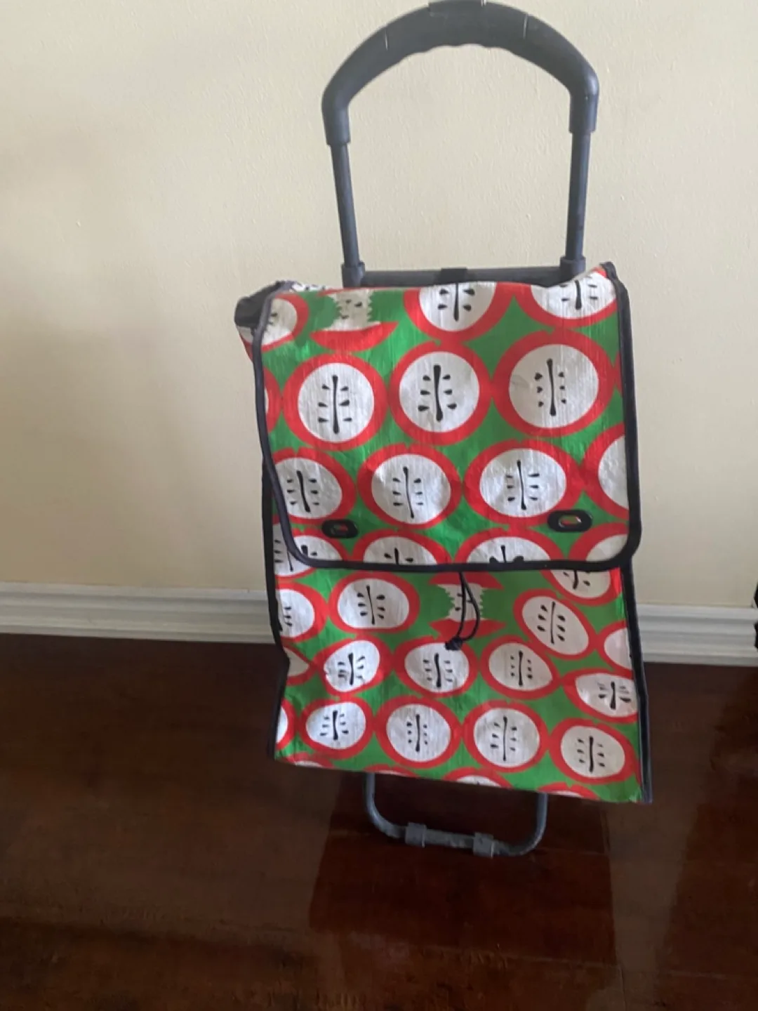 Rolling Shopping Cart - Green, Red, & White image indicator(2)