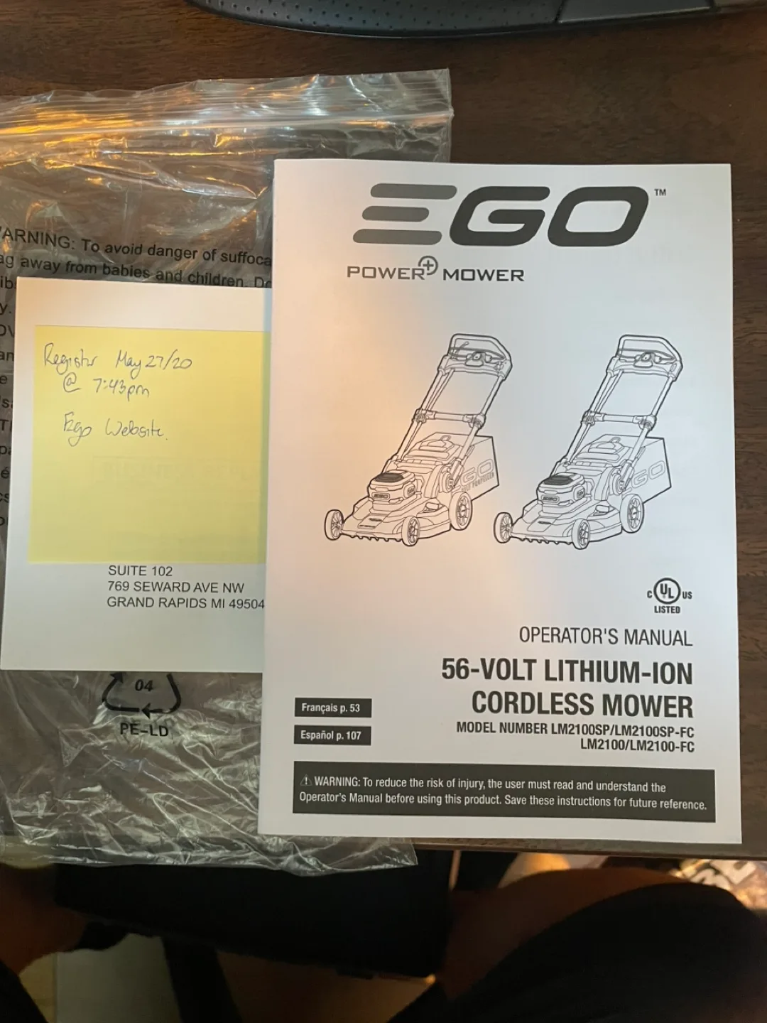 Ego 56V 7.5AMP Lawnmower (Model LM2100SP) image indicator(5)