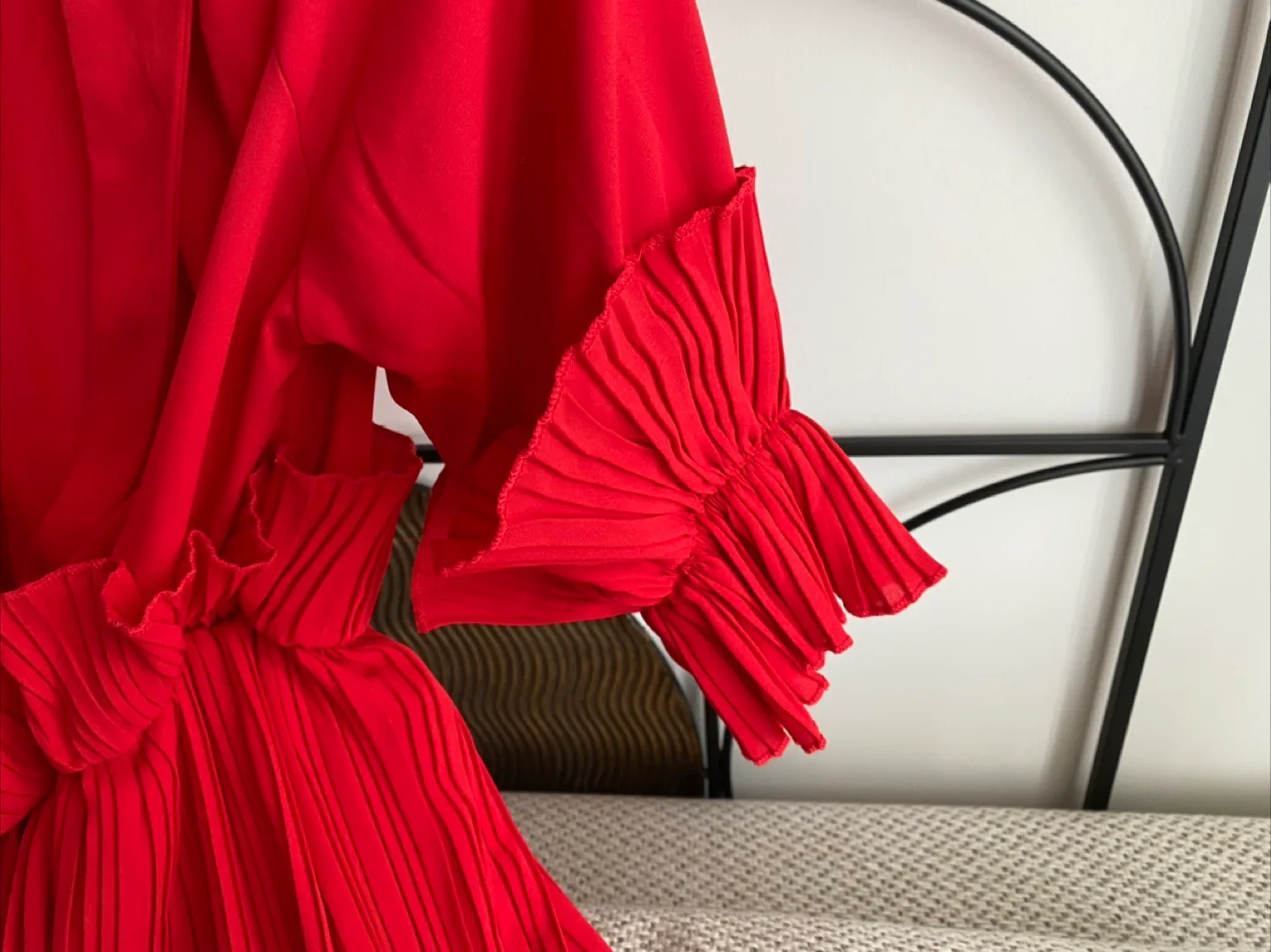 Red Pleated Dress sz S image indicator(4)