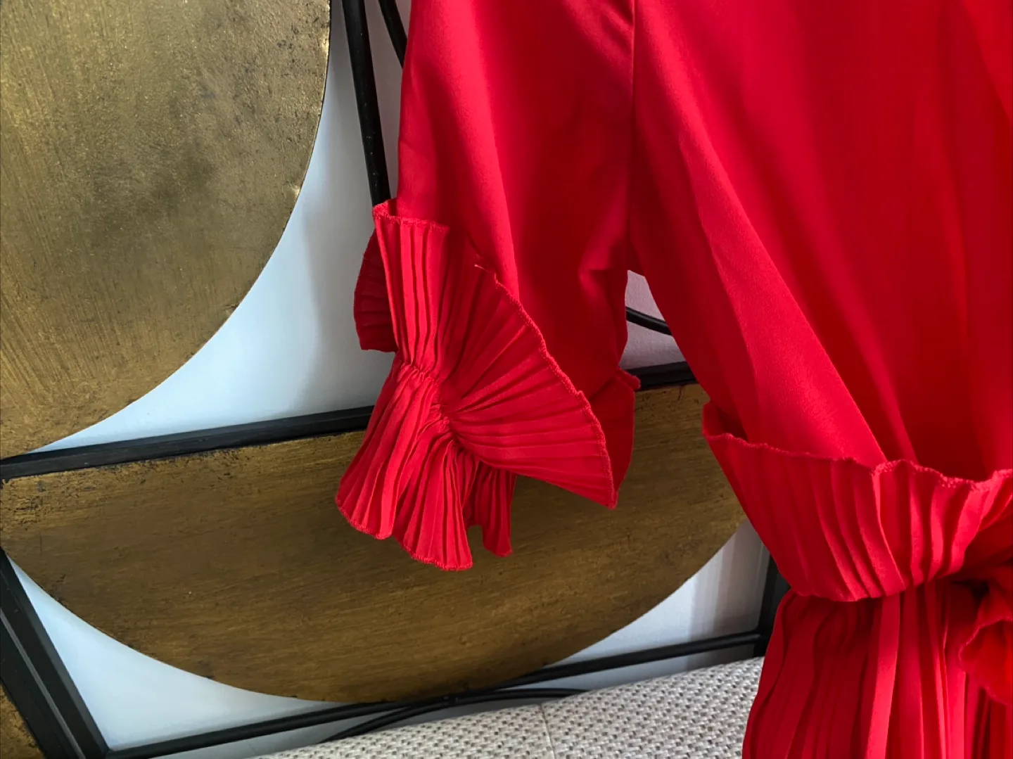 Red Pleated Dress sz S image indicator(5)