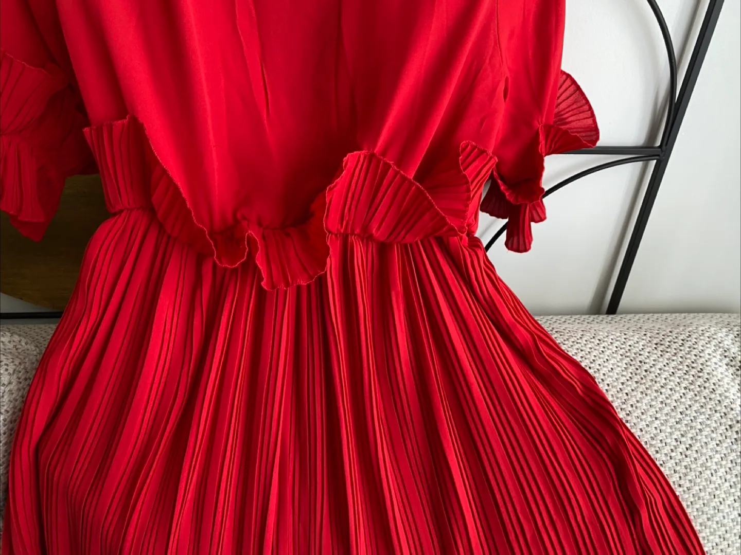 Red Pleated Dress sz S image indicator(6)