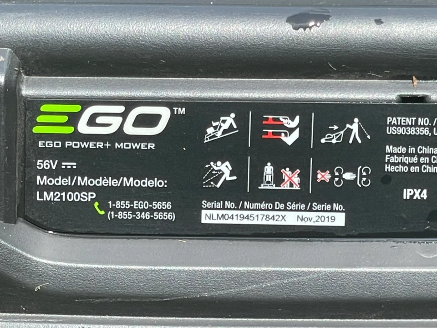 Ego 56V 7.5AMP Lawnmower (Model LM2100SP) image indicator(6)