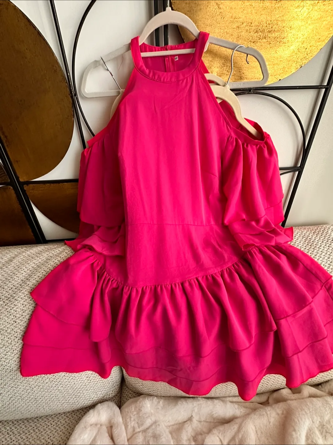 Hot Pink Ruffle Dress - Size Medium image indicator(2)