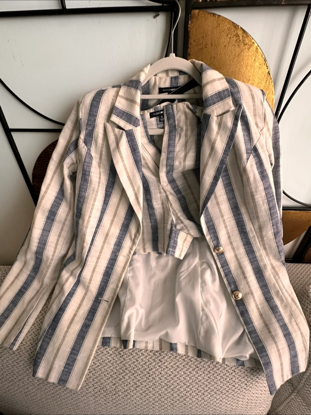 Fashion Nova Striped Blazer and shorts Set Size S image indicator(2)