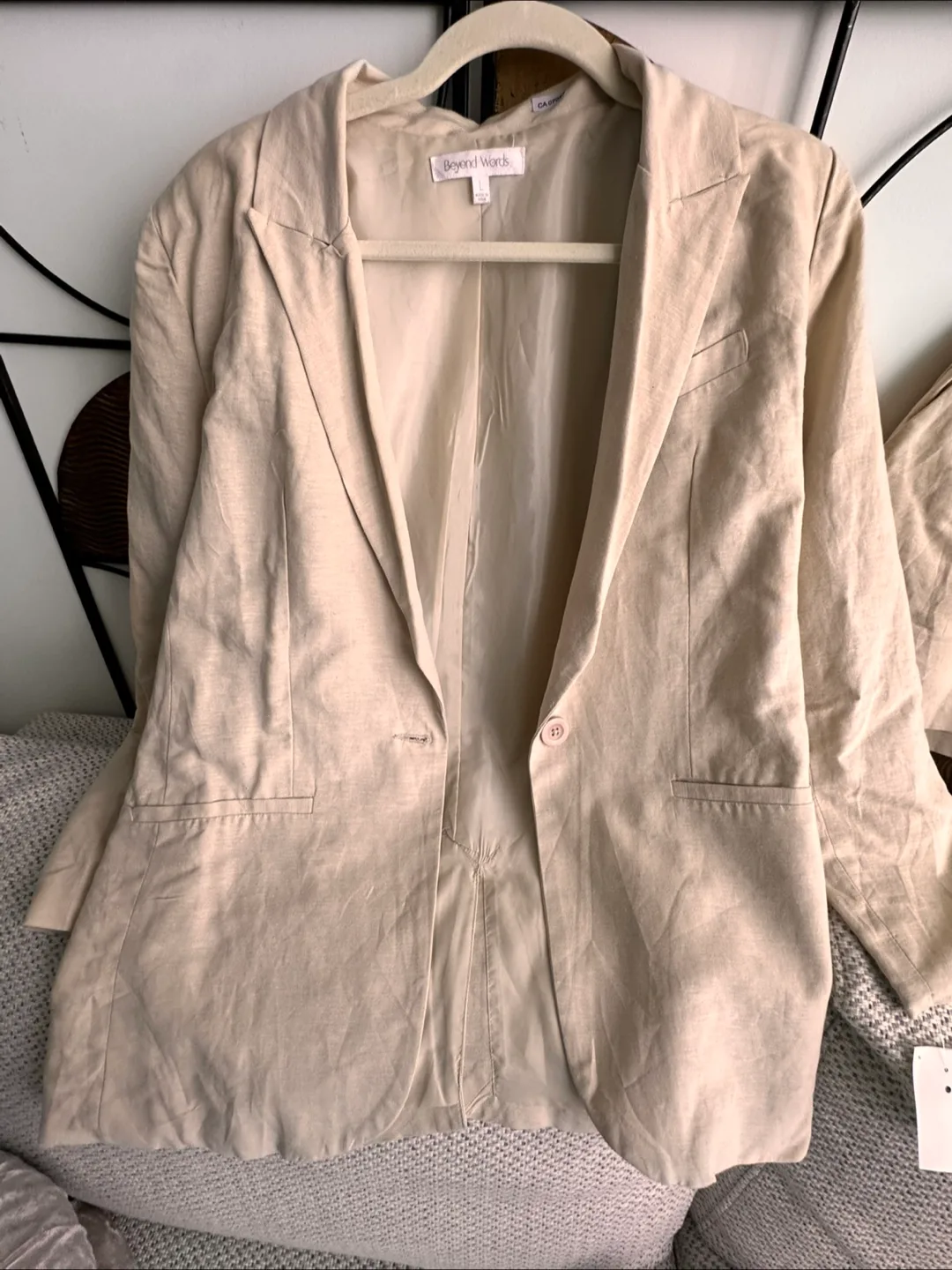 Beyond Words Linen Blend Blazer & Shorts Set - Size L image indicator(3)