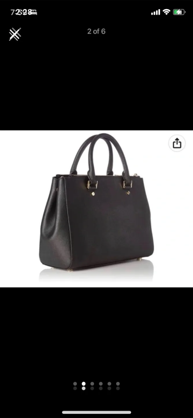 Michael Kors Black Leather Satchel image indicator(2)