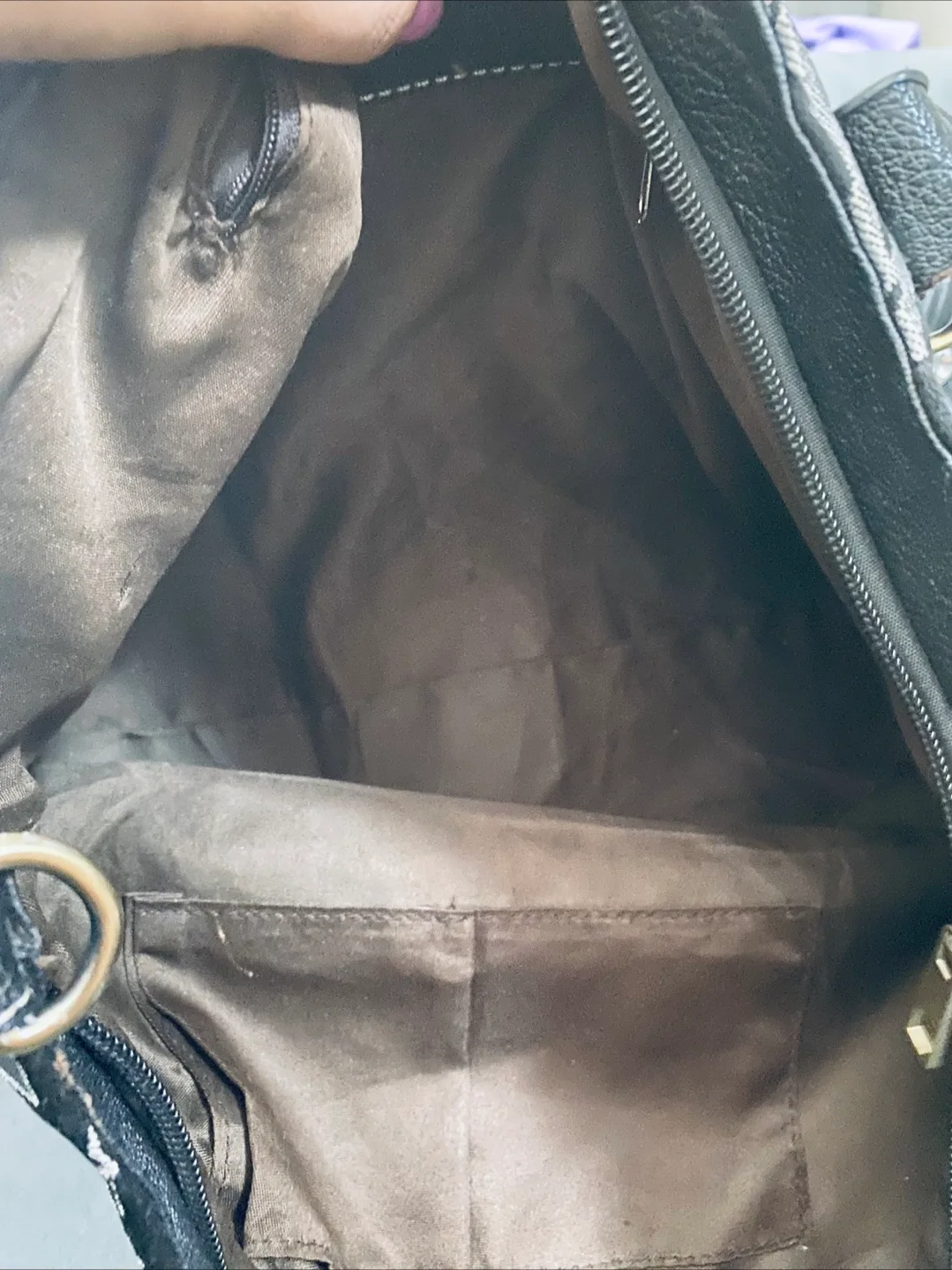 Coach Black & Silver Signature Hobo Bag image indicator(8)