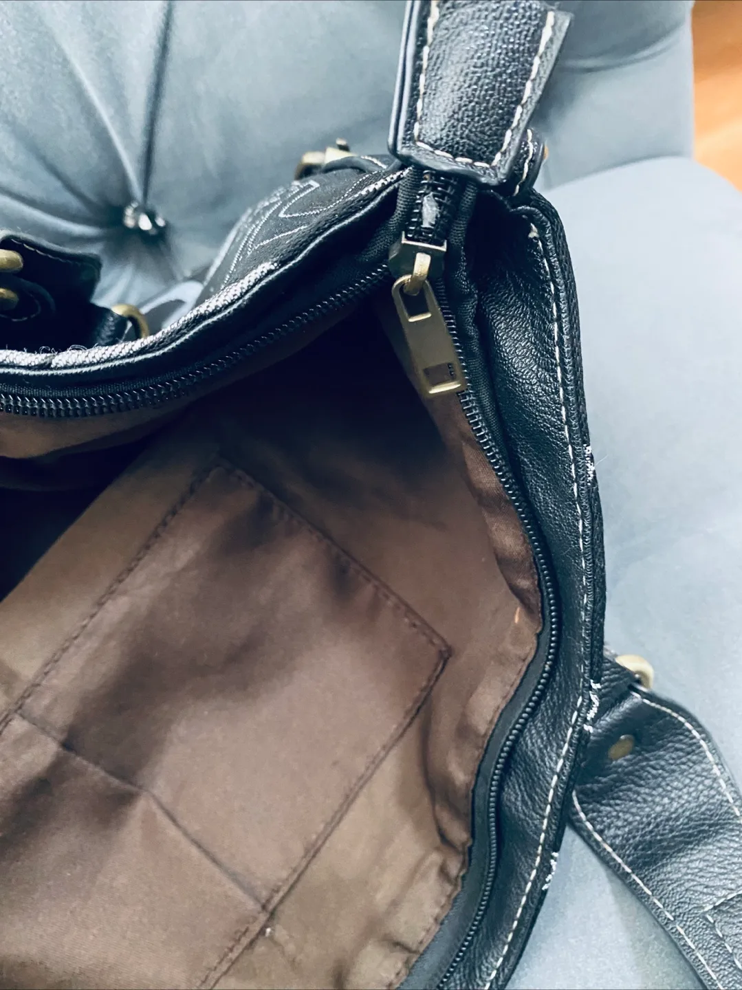 Coach Black & Silver Signature Hobo Bag image indicator(9)