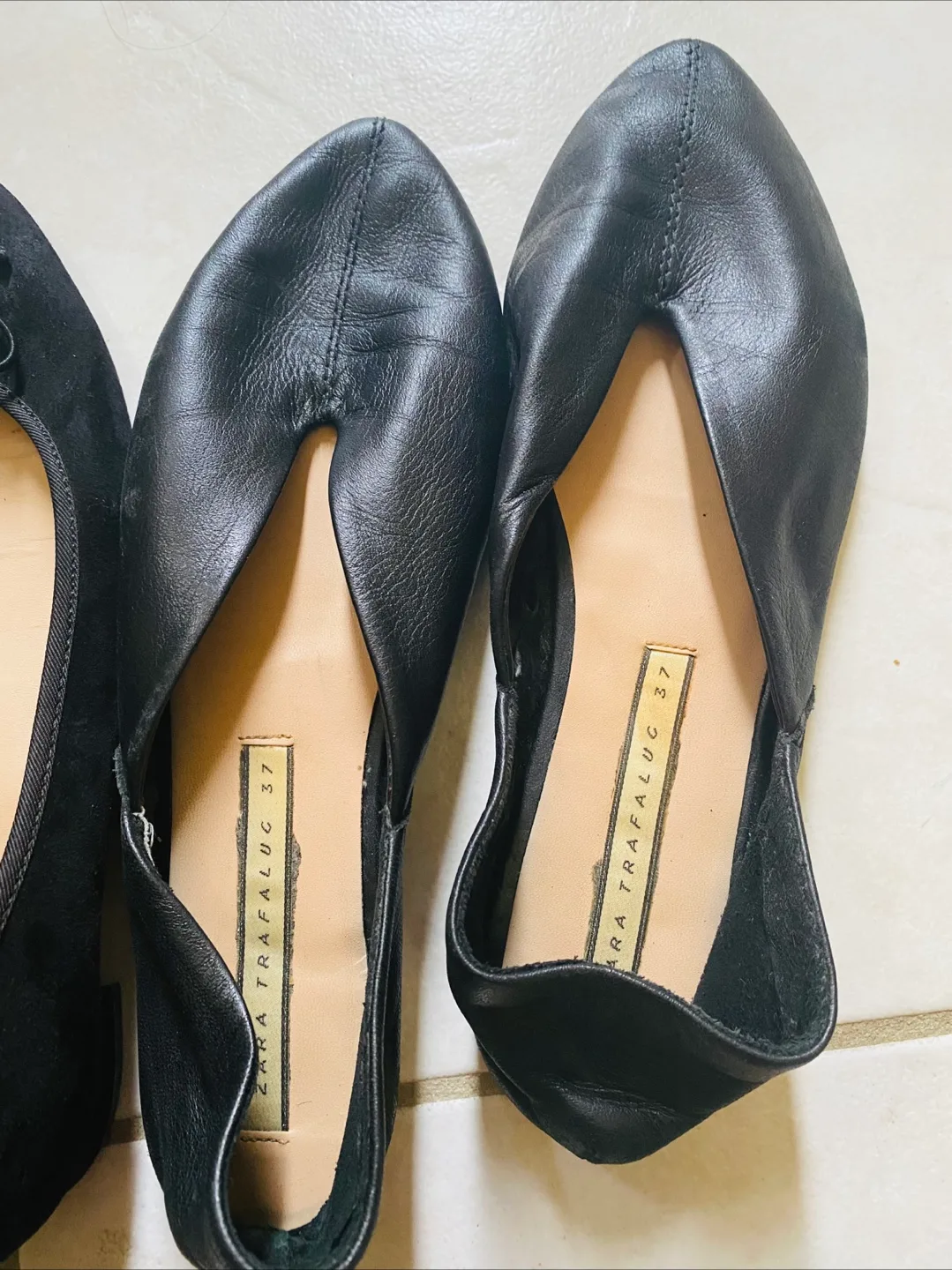Zara Trafaluc Black Ballet Flats - Size 37 thumbnail