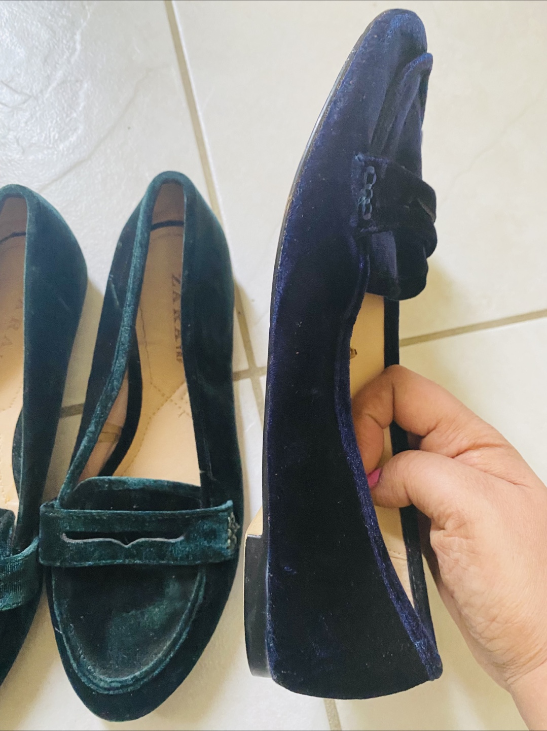 Zara TRF Velvet Loafers, Size 37 - photo 4