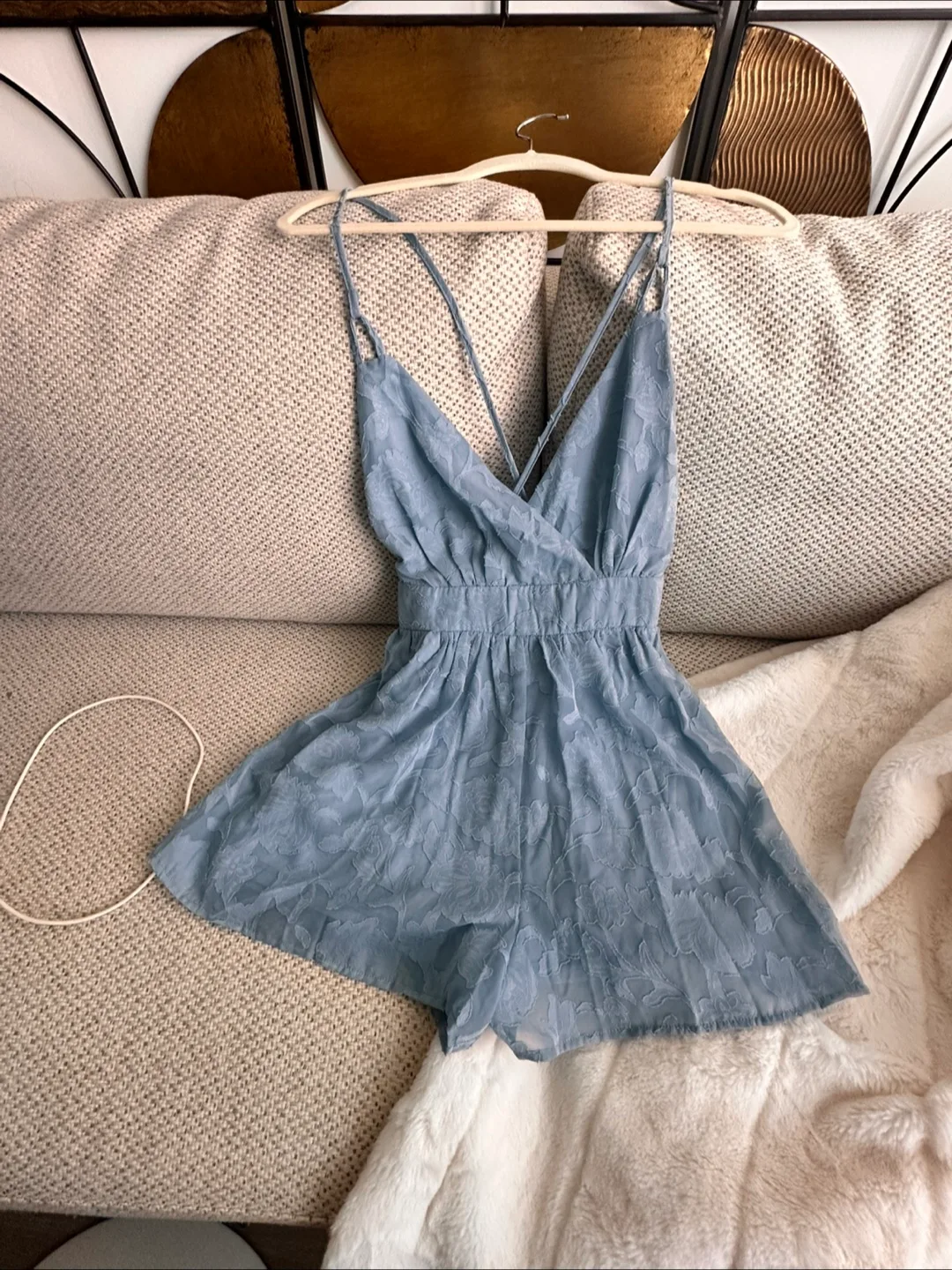 Fashion Nova Romper - Size XS, Blue thumbnail