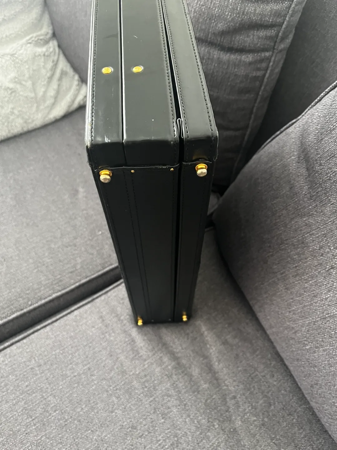 ⸻  Vintage Satchi Club Black Leather Briefcase – Made in Italy image indicator(3)