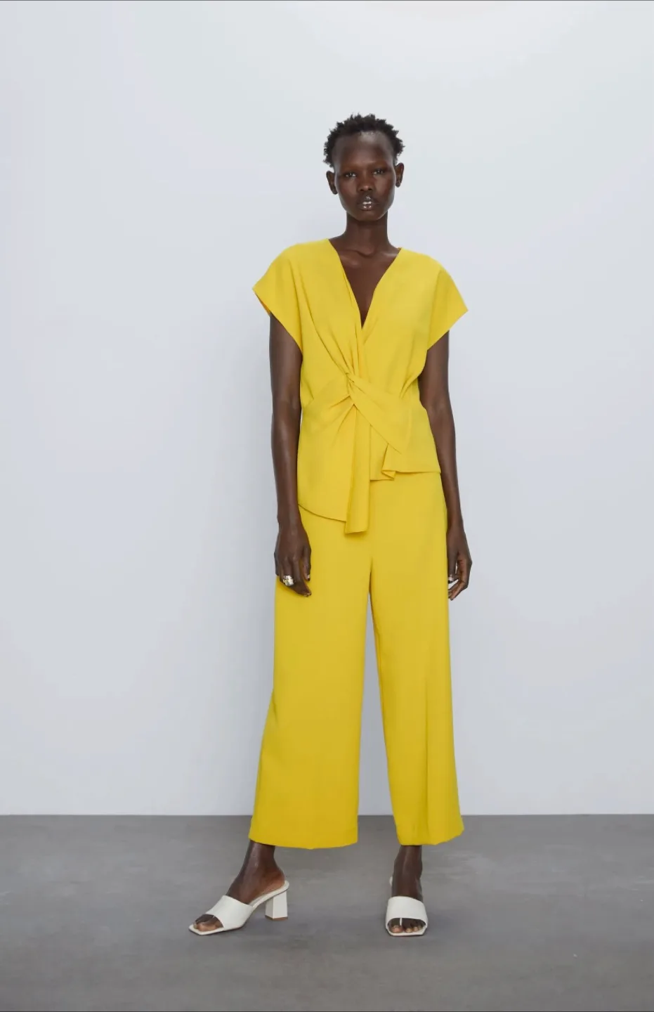 Zara Yellow Matching Set - Size M top, XL Pants image indicator(4)