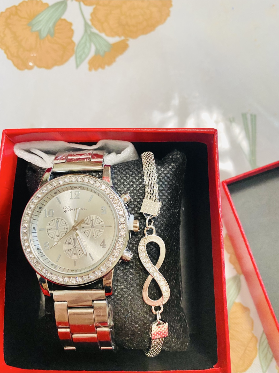 Geneva Silver Watch & Bracelet Set - photo 2