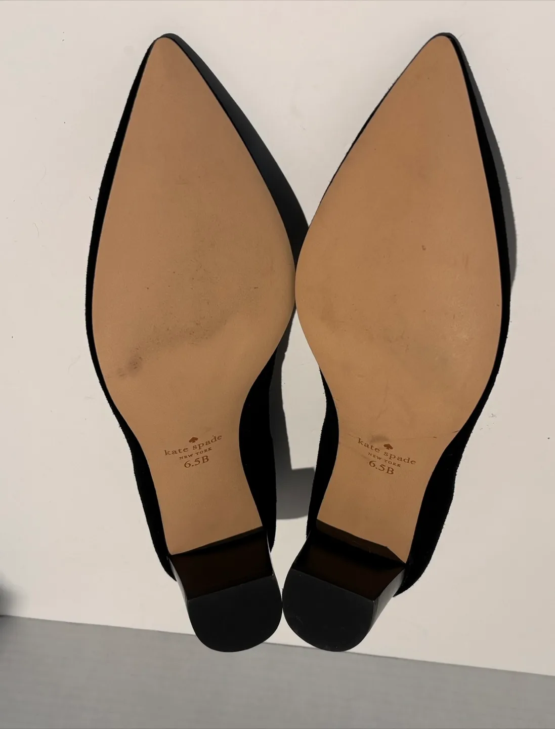 Kate Spade Moulin Black Suede Pointed Heel Shoes Size 6.5B image indicator(6)