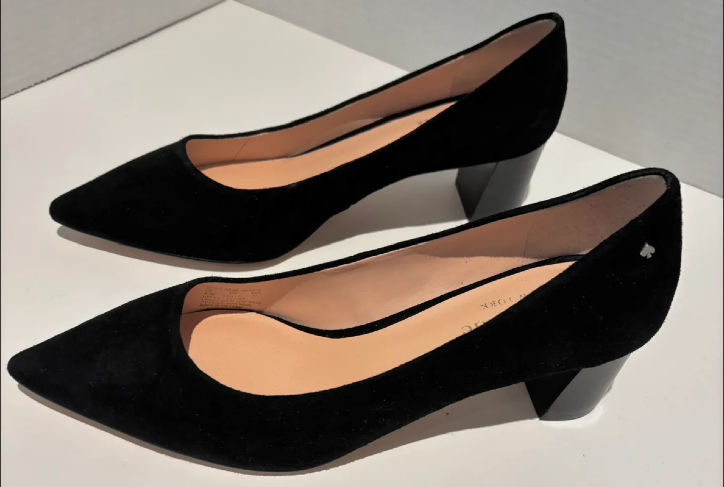 Kate Spade Moulin Black Suede Pointed Heel Shoes Size 6.5B image indicator(3)