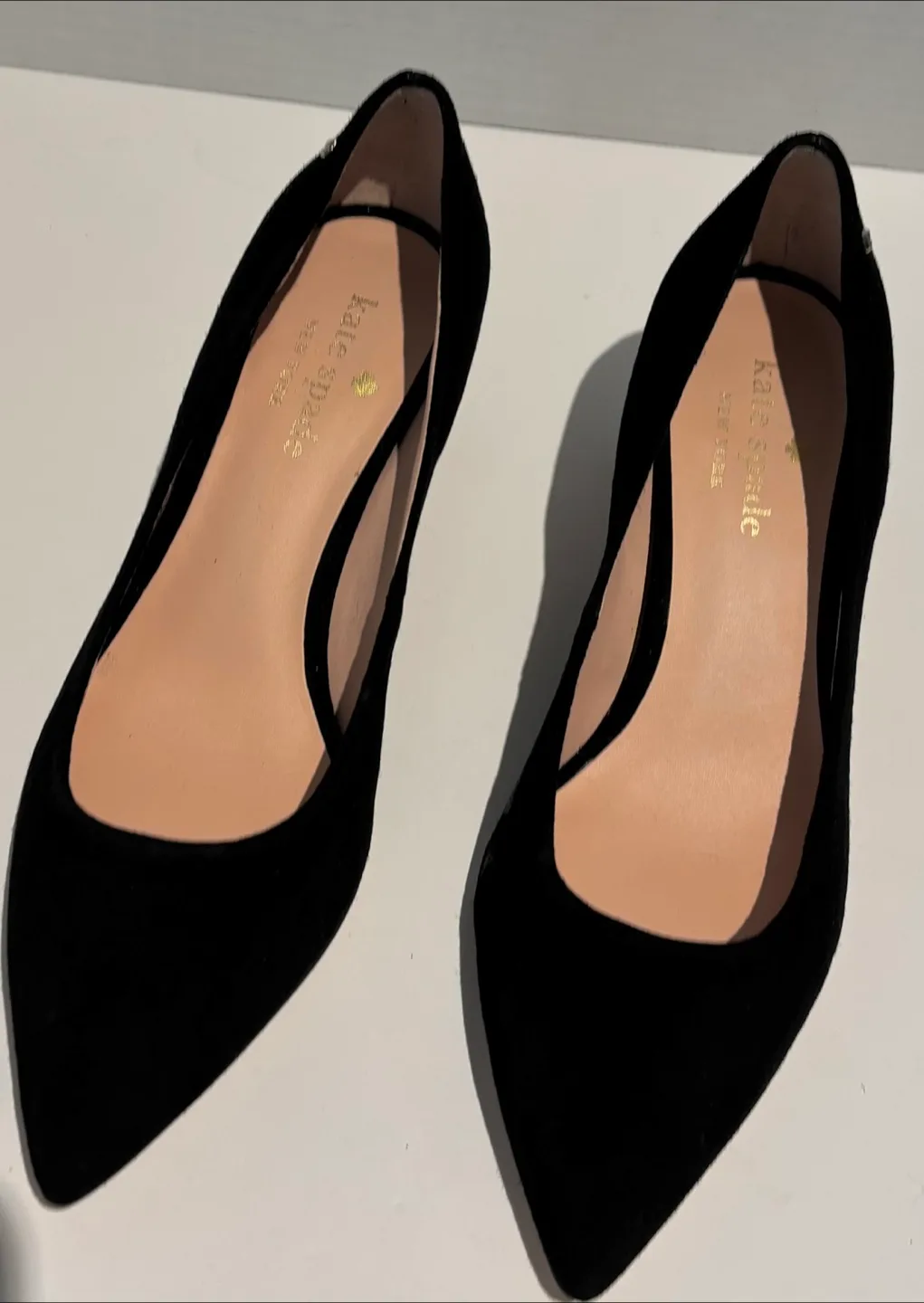 Kate Spade Moulin Black Suede Pointed Heel Shoes Size 6.5B image indicator(4)