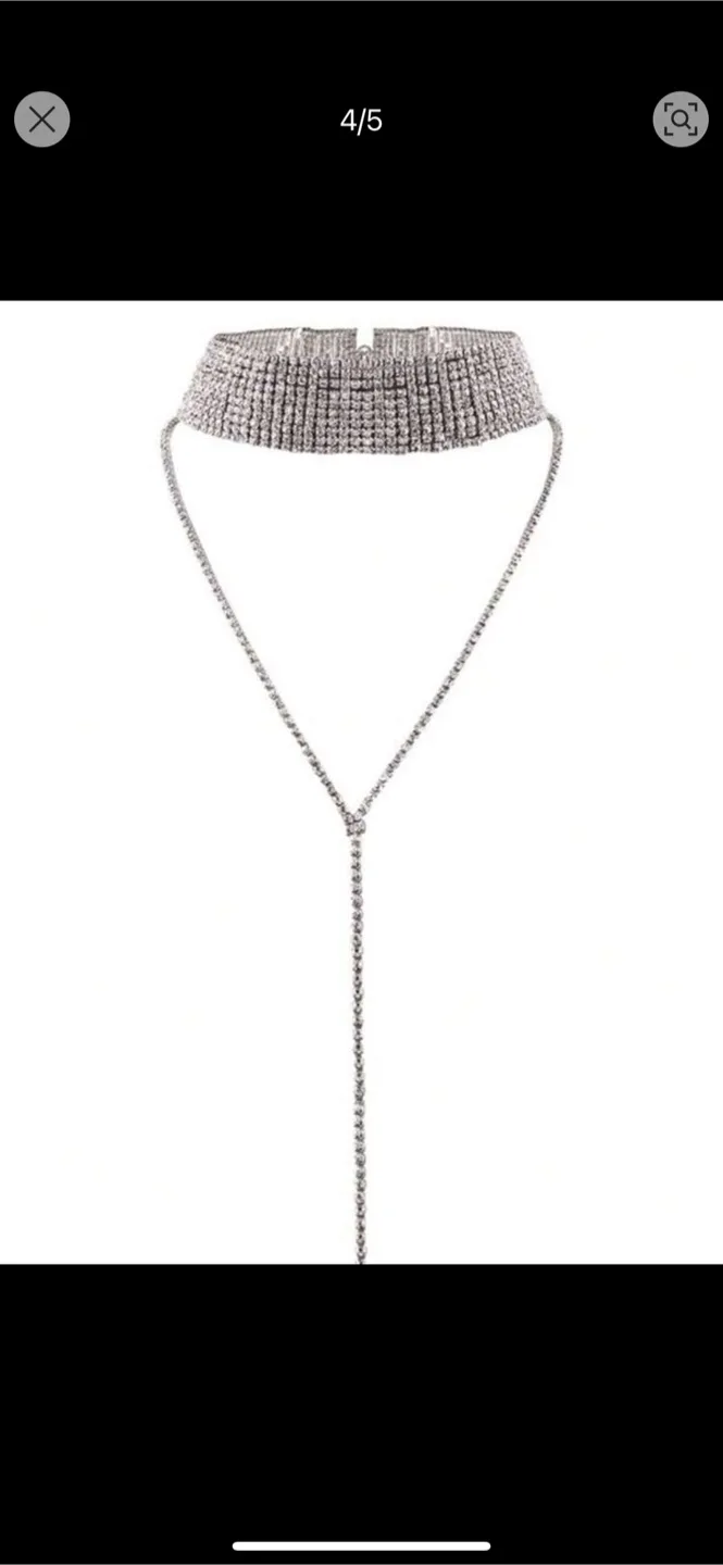 Fashion Jewelry Rhinestone Choker Necklace image indicator(4)