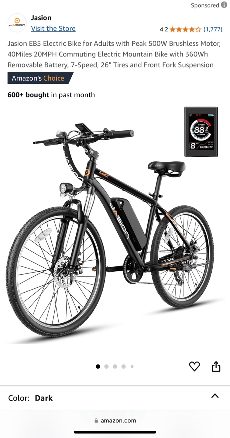 Jasion EB5 Electric Bike w/ Lock & Charger - photo 3