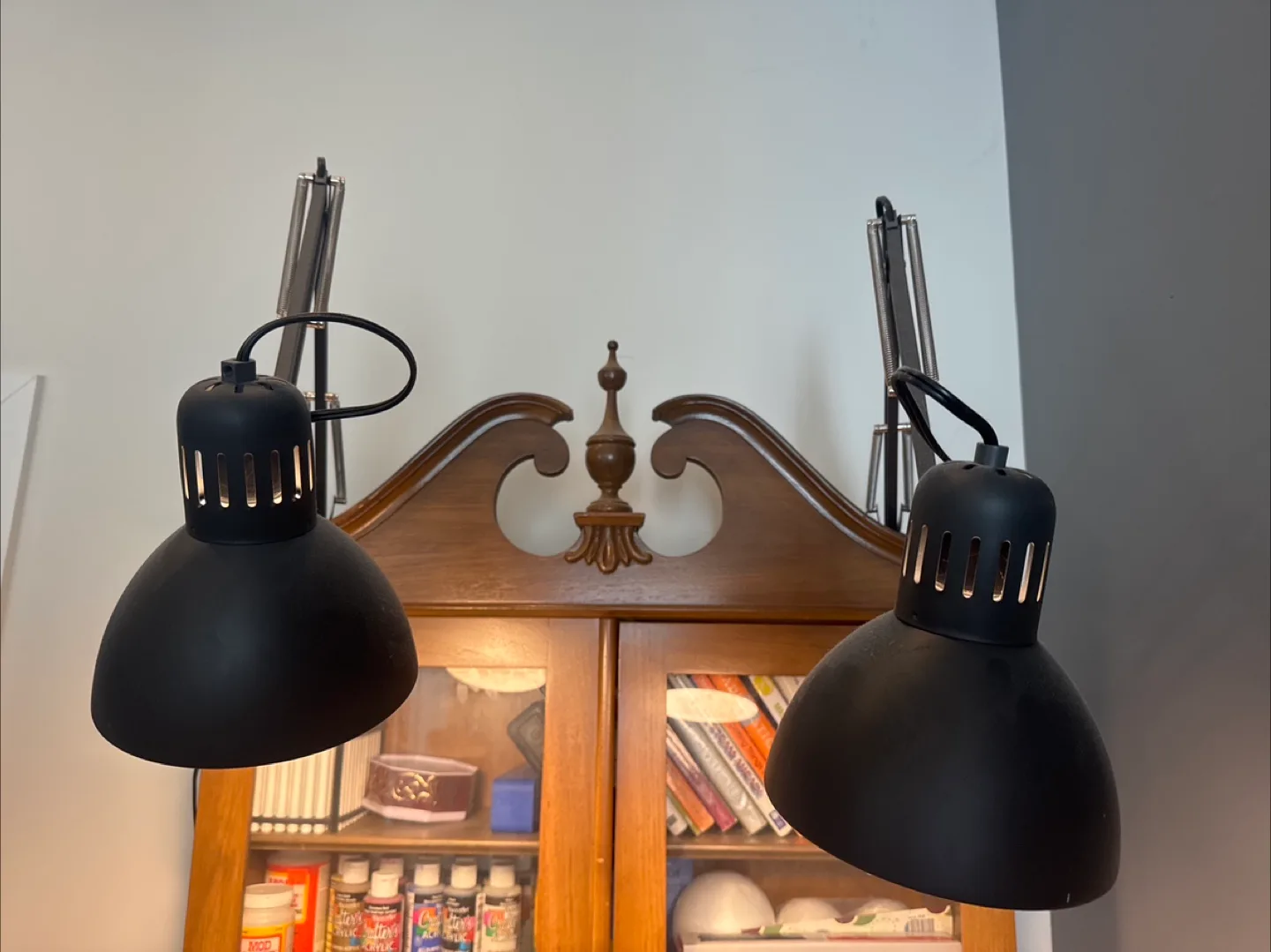 Pair of Black Adjustable Arm Desk Lamps IKEA TERTIAL thumbnail