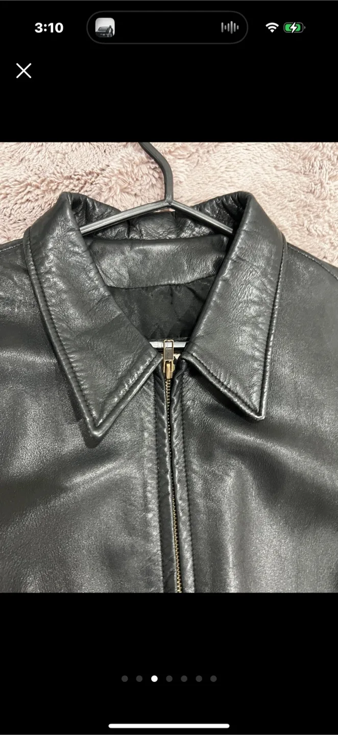 Black Leather Cropped Jacket image indicator(2)
