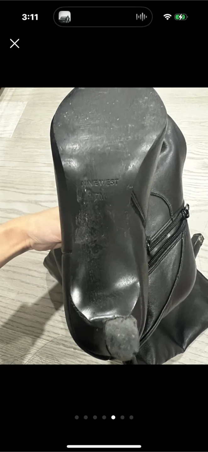 Nine West Black Heel Boots Size 7M image indicator(4)