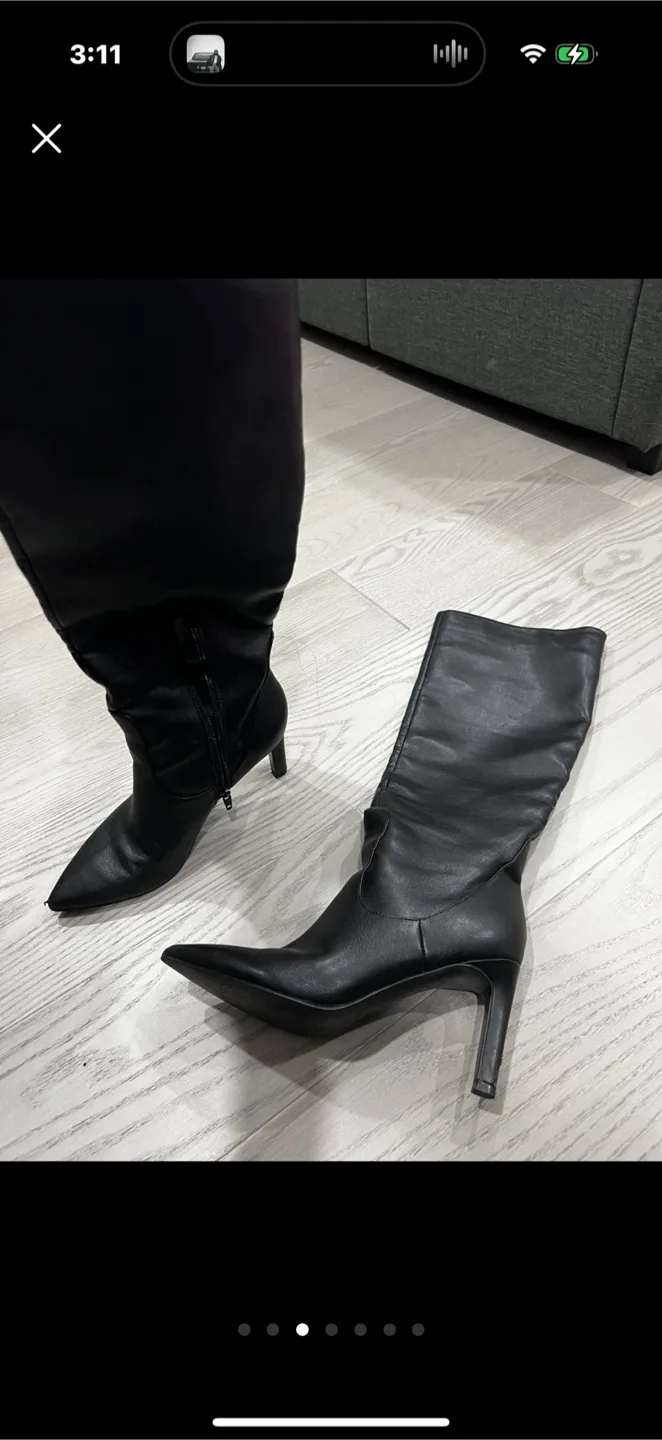 Nine West Black Heel Boots Size 7M image indicator(3)