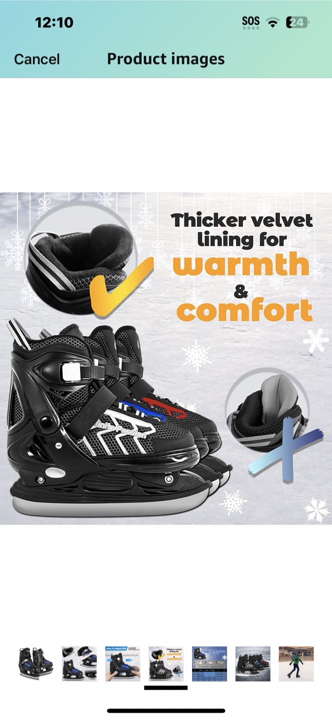 Infinite Passion Adjustable Ice Skates - Size L (US 5Y-8Y) - photo 3