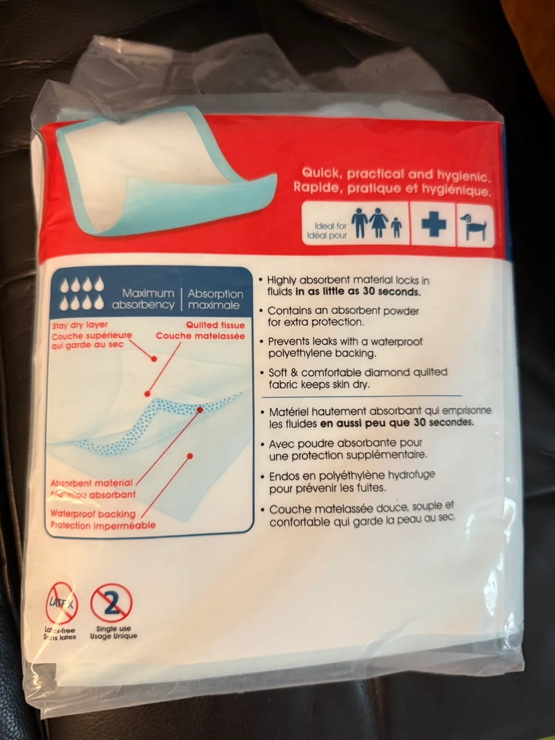 🇨🇦 🍁- Ultra Blok Disposable Underpads 17" x 24" image indicator(2)