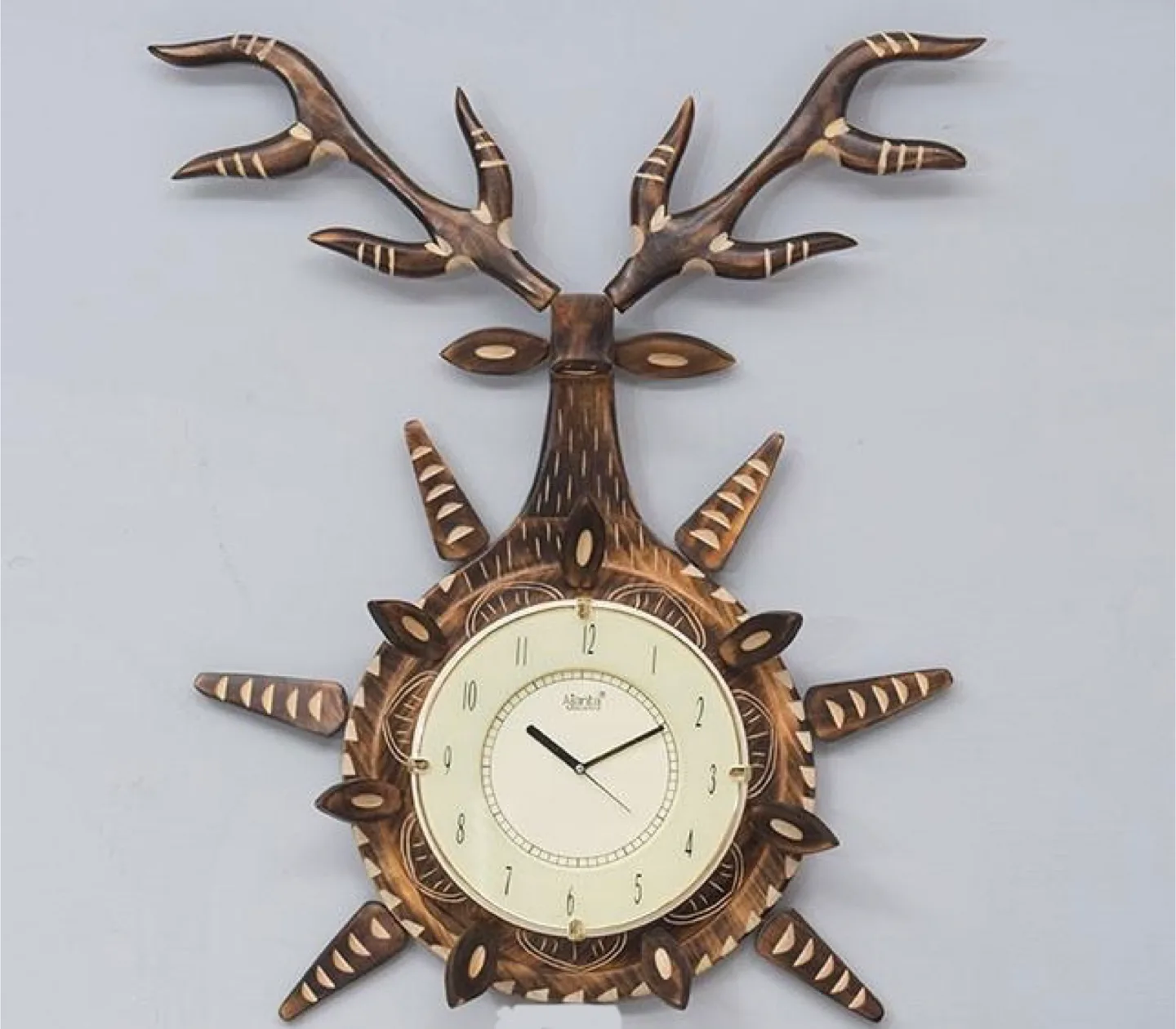 Wooden Deer Head Wall Clock thumbnail