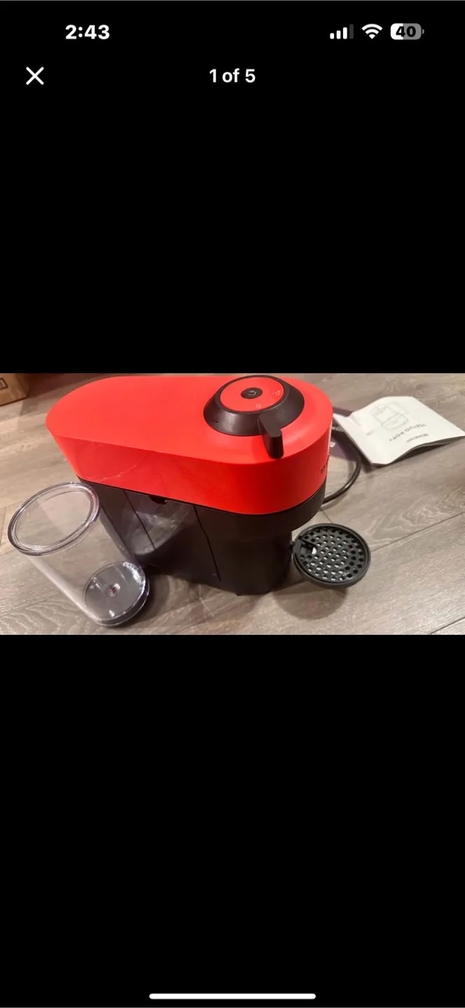 Nespresso Vertuo Pop Pepper Red Coffee Maker thumbnail