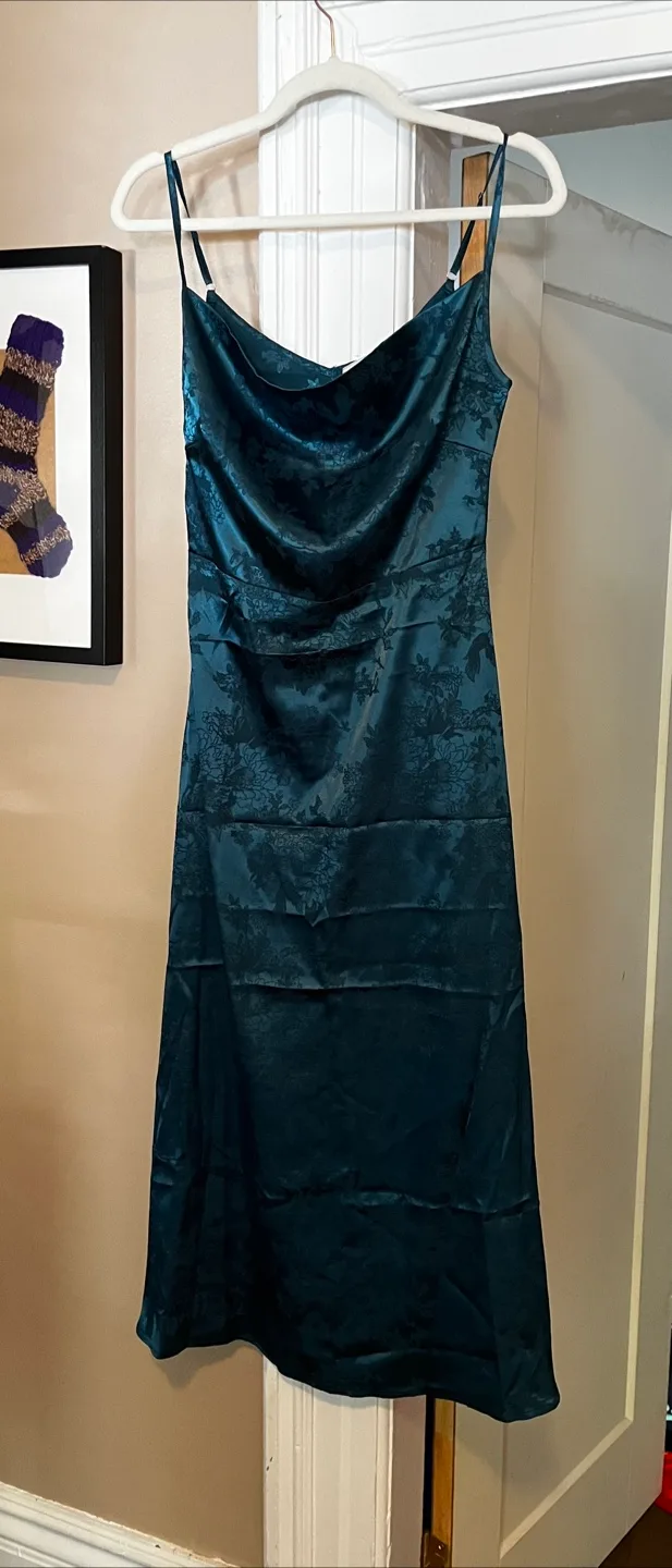 RIHOAS Teal Floral Slip Dress - Size S thumbnail