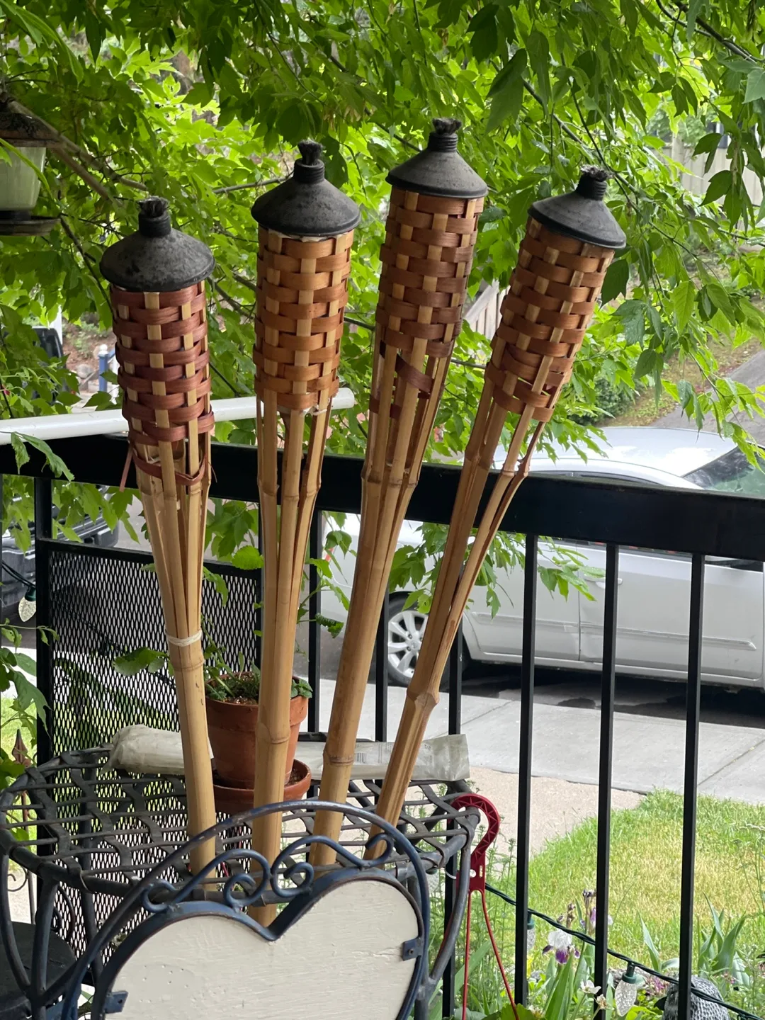 4 Bamboo Tiki Torches thumbnail
