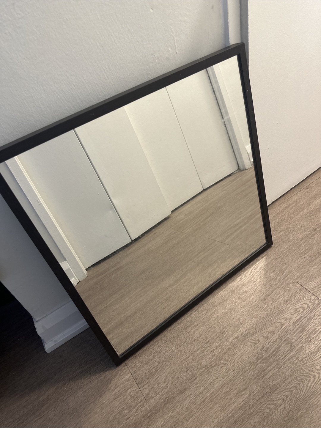 Black Framed Wall Mirror - 27 x 23 inches
