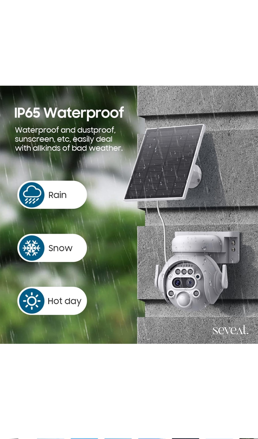 Seveat 3K Outdoor Security Camera with Solar Panel - photo 3