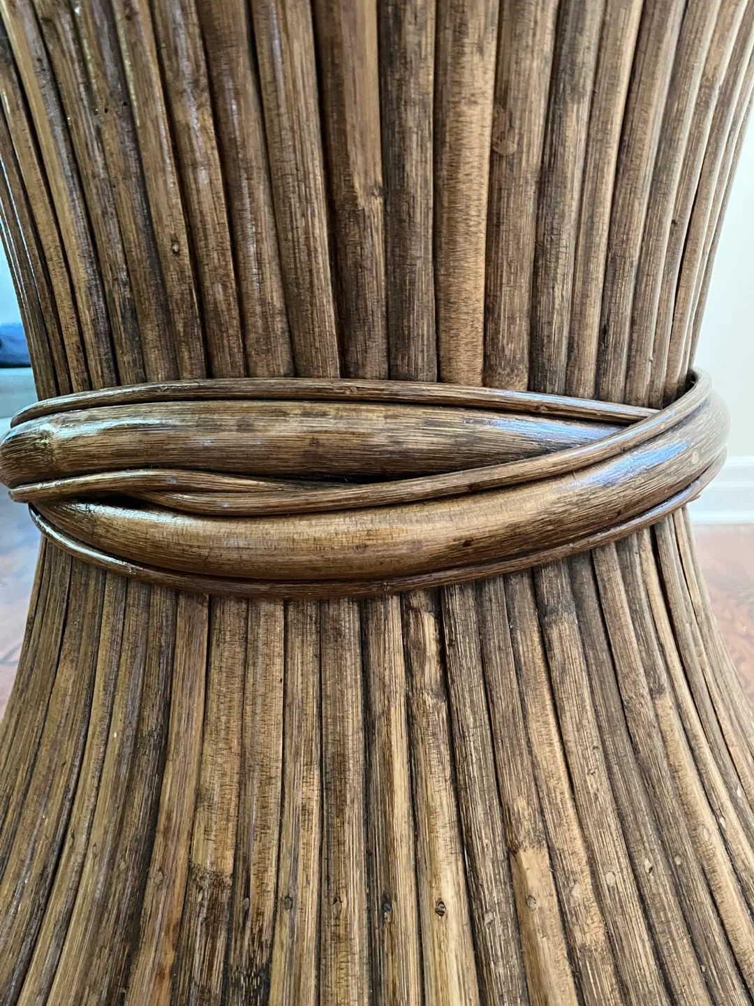 MUST GO TODAY! Dining Table with Rattan Wheat Sheath Base image indicator(4)