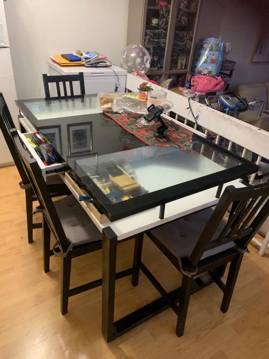 Glass Top Dining Table with Chairs image indicator(4)