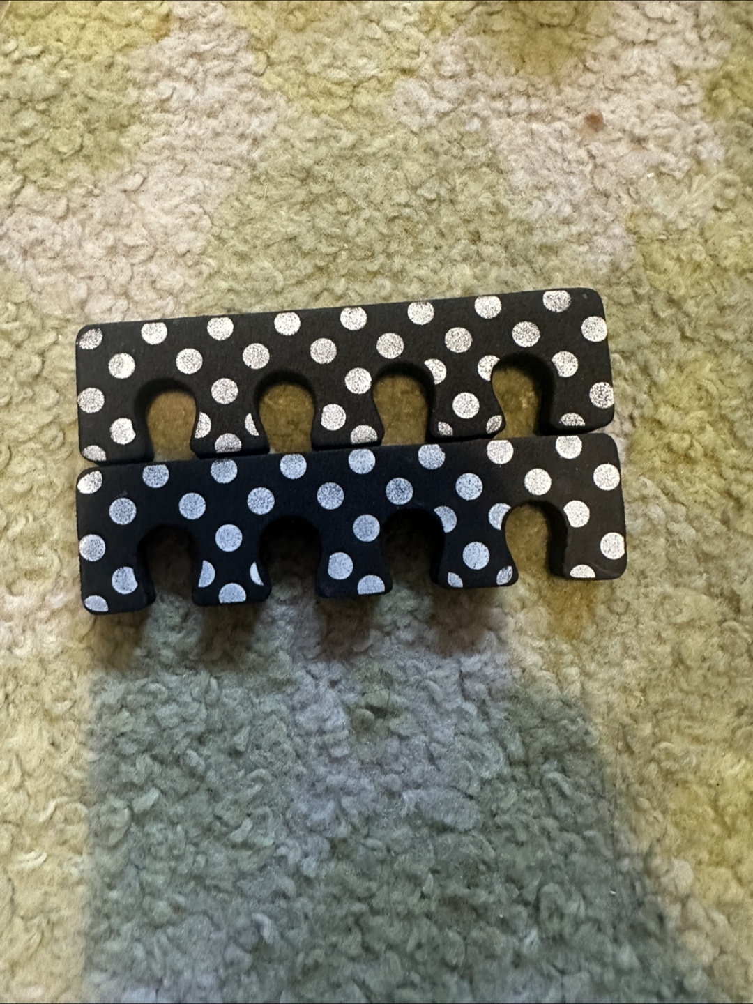Toe Separators - Black with White Polka Dots
