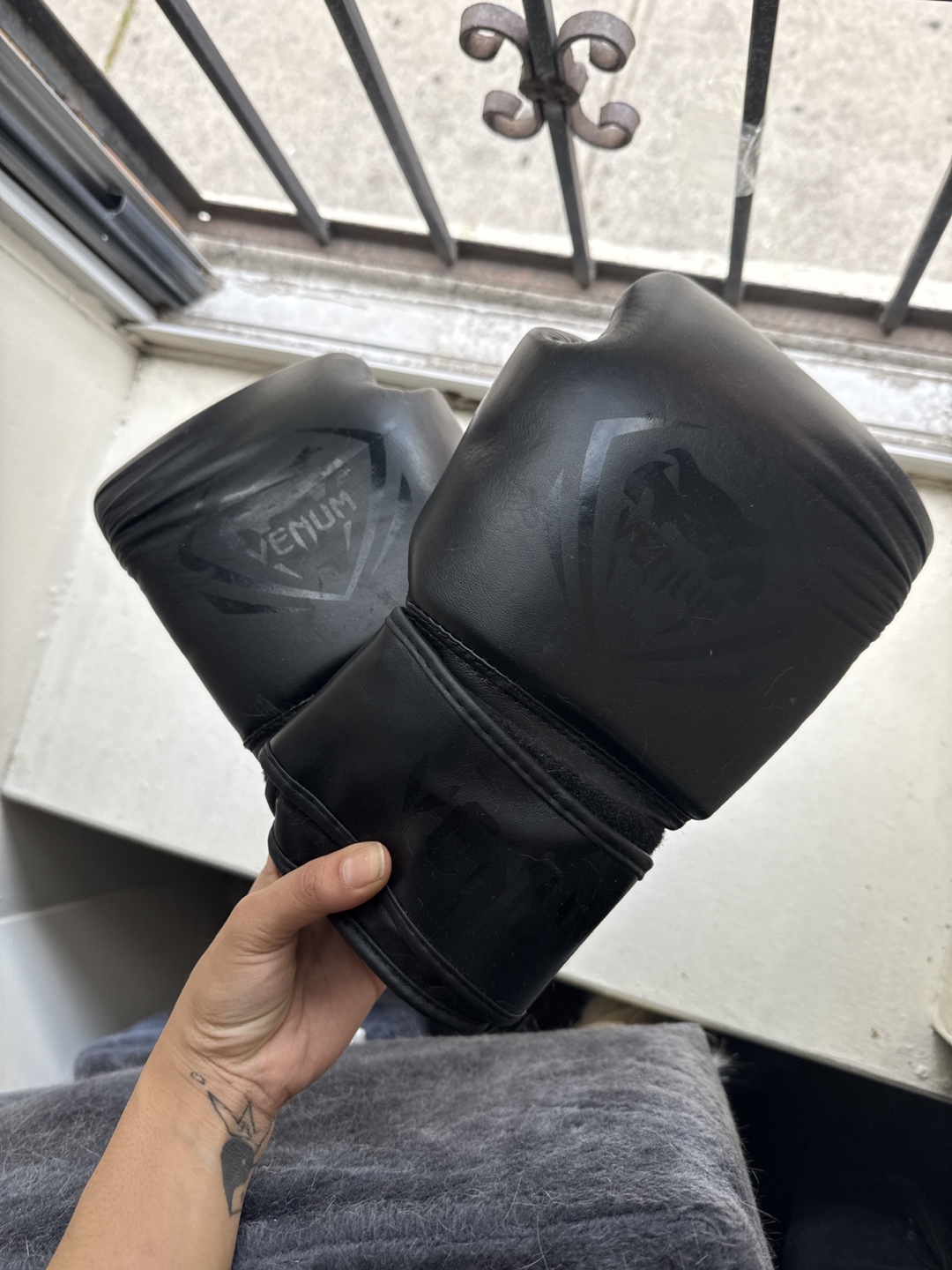 Venum Black MMA Gloves