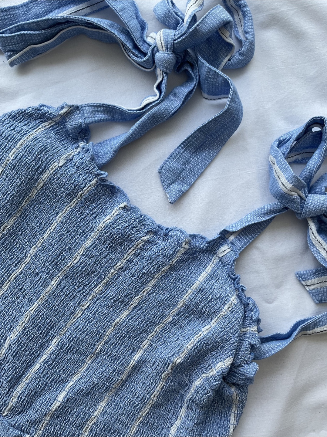 H&M Blue Striped Jumpsuit