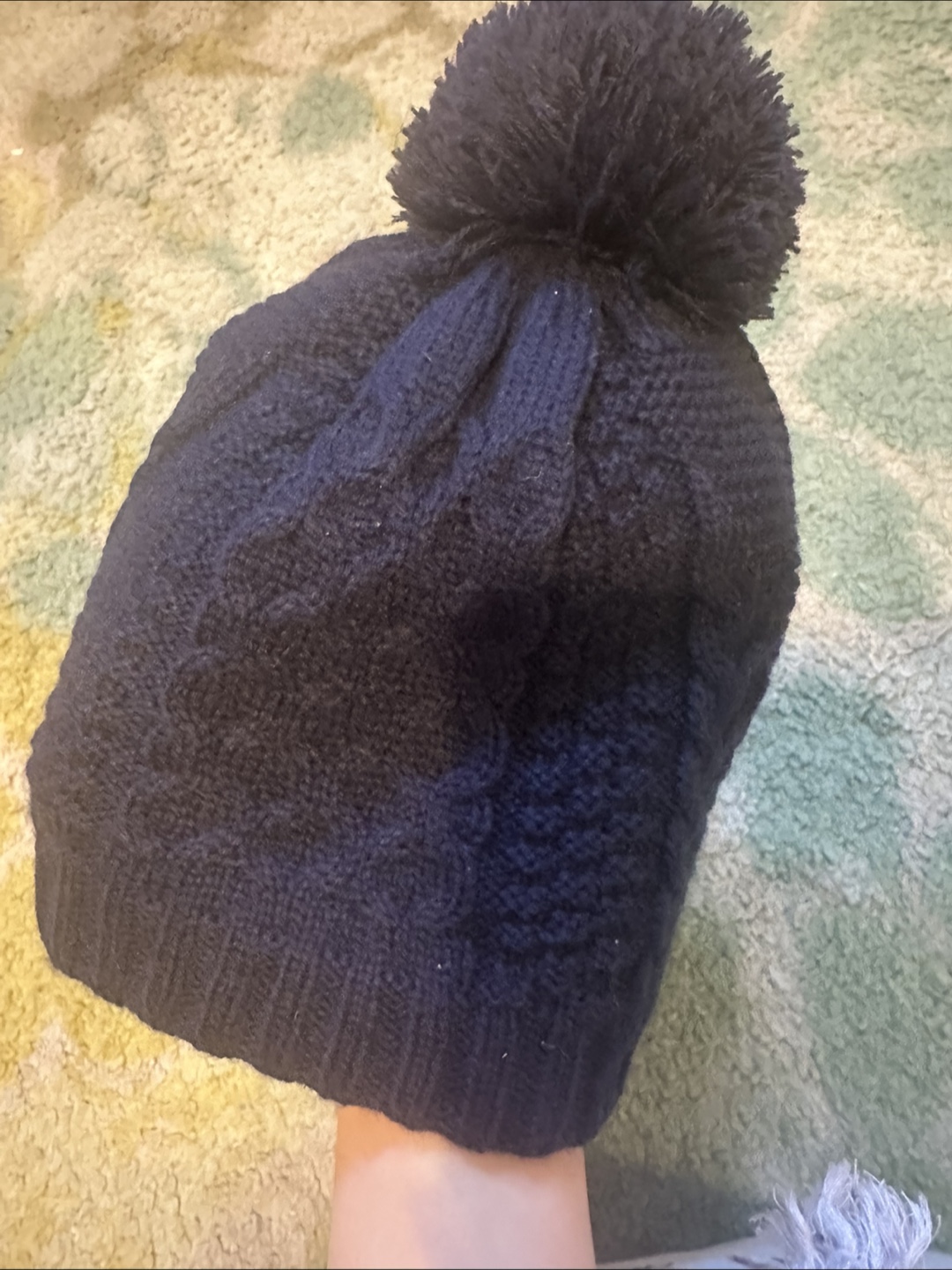 Navy Blue Toque with Pom Pom
