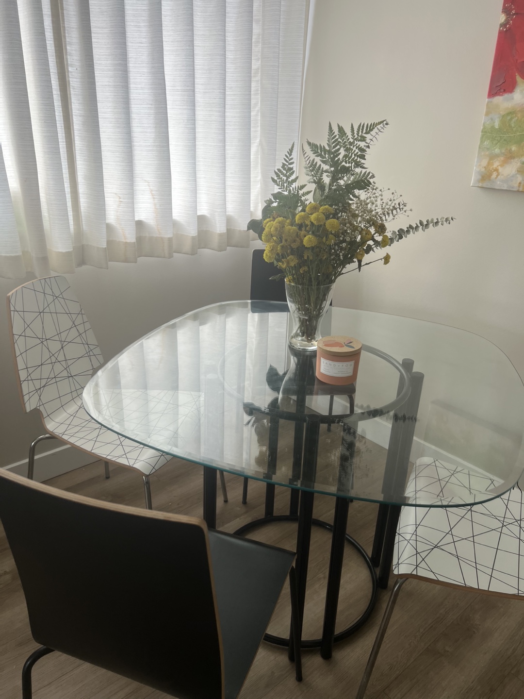Glass Top Dining Table with 4 Chairs - photo 2