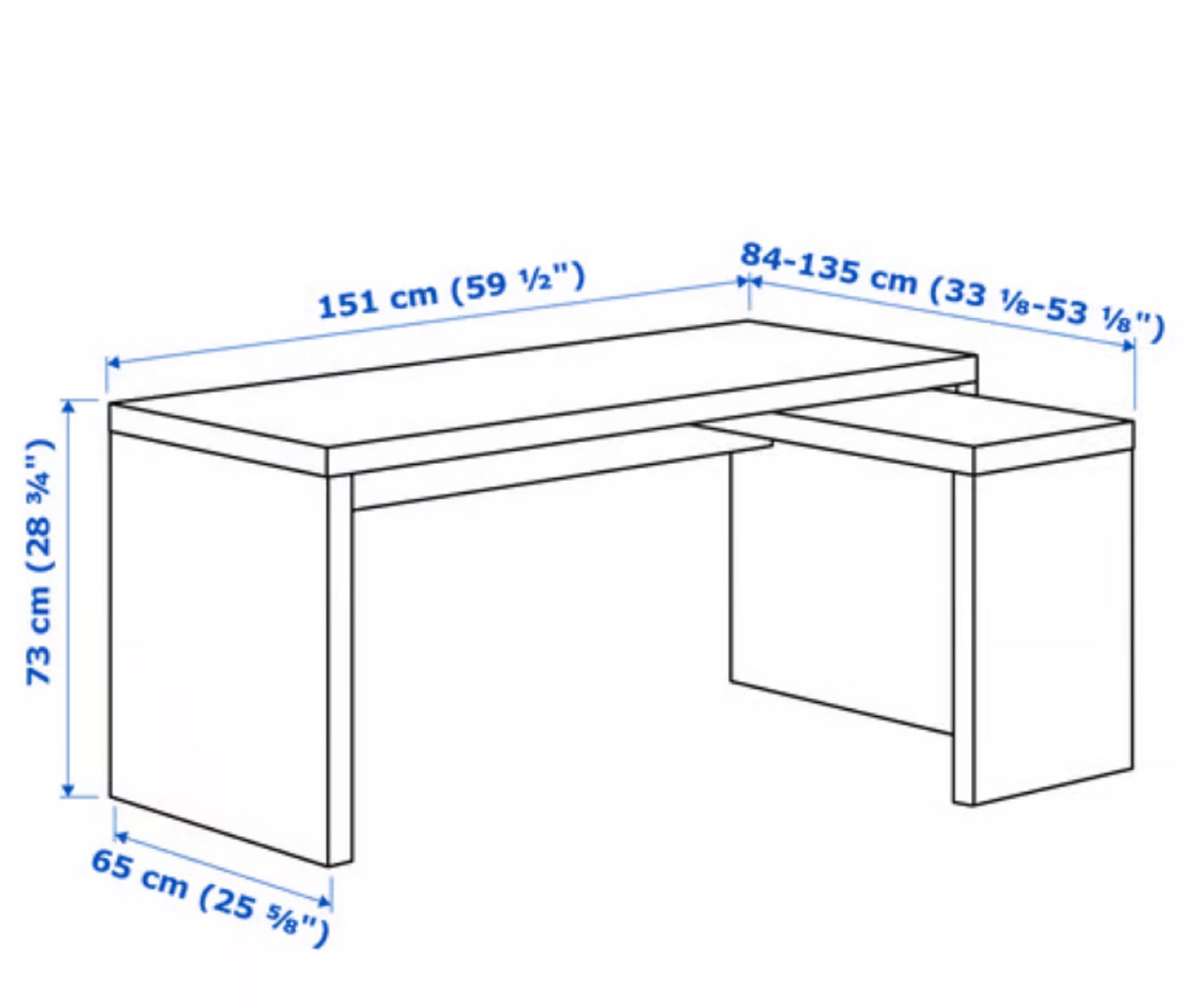 White L-Shaped Desk (59.5") - photo 4