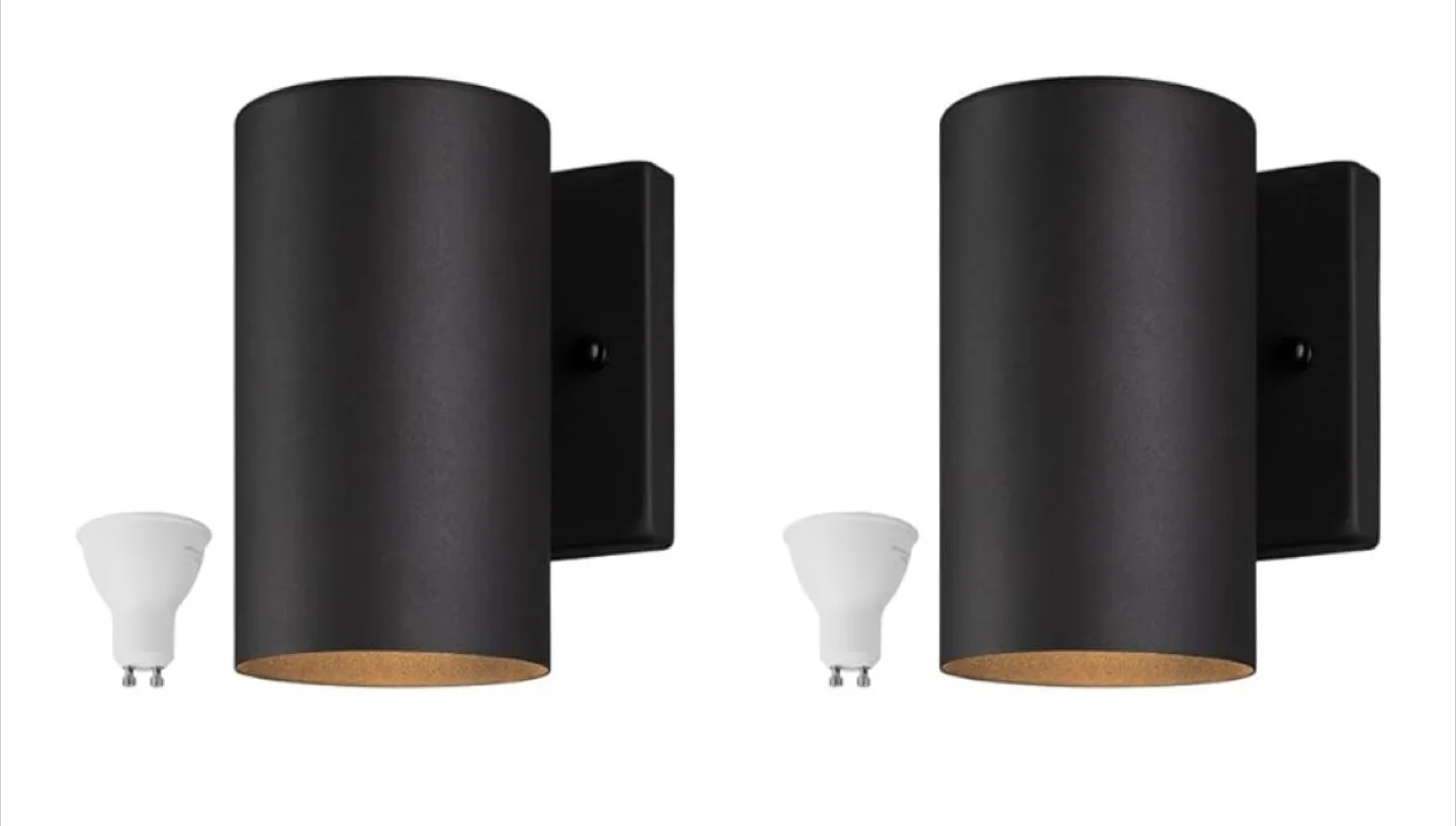 Black Outdoor Cylinder Wall Light thumbnail